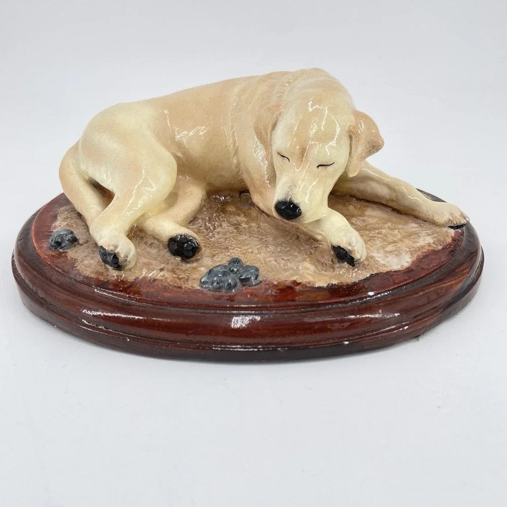 Limited Edition Sleeping Labrador Figure Hand Painted Dog Sculpture #74/1000